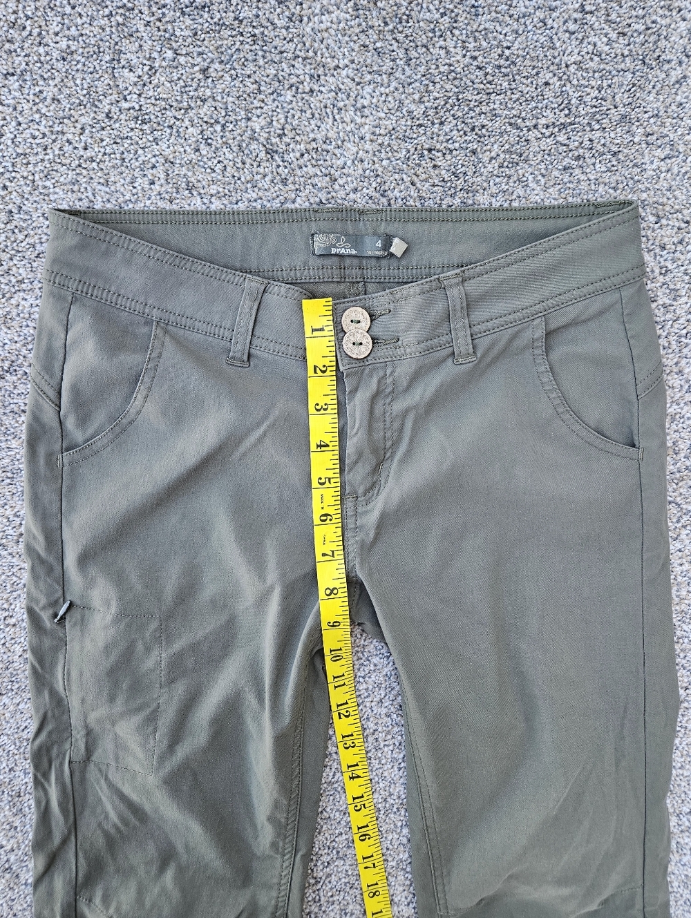 Prana Halle Pant Olive Green Hiking Convertible Pants Outdoor Womens Size 4 Tall - Picture 7 of 16
